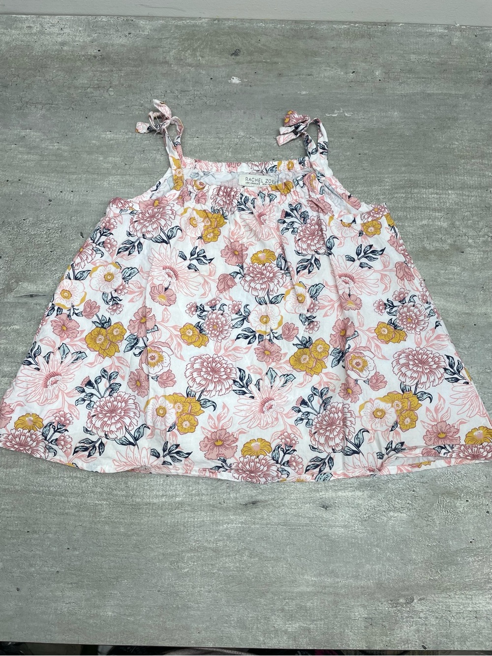 Rachel Zoe Floral Tank‎ Top Toddler Girls 24M White Pink Yellow Excellent Boho